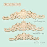 MUXSAM Long Wood Carved Appliques Onlays, 2-Pack Unpainted Decorative Corner Carving Decals Set for Wall Door Cabinet Mirror Closet Wardrobe Dresser MUXSAM