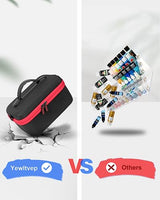 Acrylic Paint Storage case for Apple Barrel Acrylic Paint with 10pcs Paint Brush, Craft Paint Storage for 24 Bottles of 2 oz Acrylic Paint, Hard Yewltvep