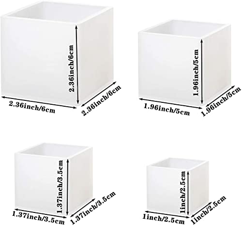 4 Pack Square Resin Molds - 4 Sizes Cube Silicone Casting Molds for DIY Art Resin Candle Soap Making Sakola