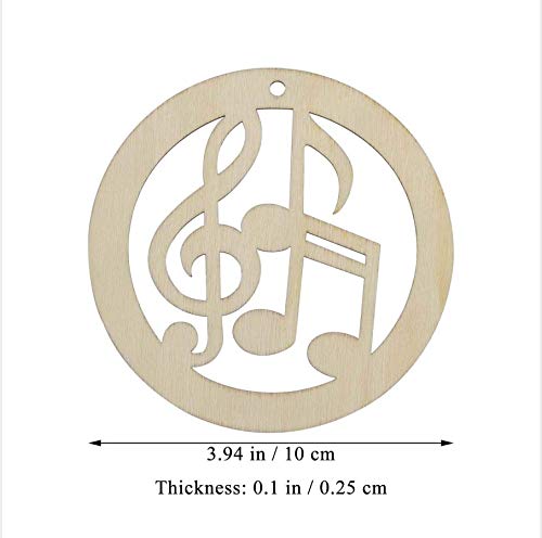 Ring Music Notes Cutouts Musical Notes Wooden Haning Wood with Rope Party Wall Decoration 24pcs Samanter Lamantery