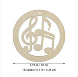 Ring Music Notes Cutouts Musical Notes Wooden Haning Wood with Rope Party Wall Decoration 24pcs Samanter Lamantery