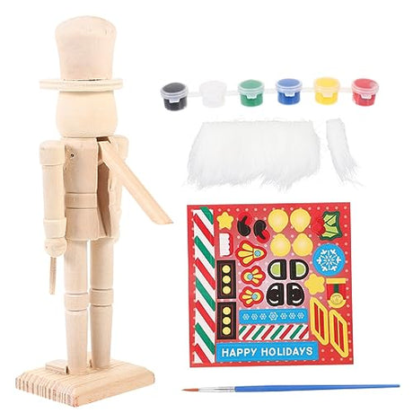 OFFSCH 1 Set White Nutcracker Home Decor Puppets Xmas Soldier Nutcracker Unfinished Wood Nutcracker Ornament Xmas Blank Nutcracker DIY Nutcracker OFFSCH