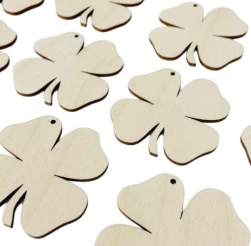 ALL SIZES BULK (12pc to 100pc) Unfinished Wood Wooden Shamrock Laser Cutout Dangle Earring Jewelry Blanks Charms Ornaments Shape Crafts Made in Texas - WoodArtSupply