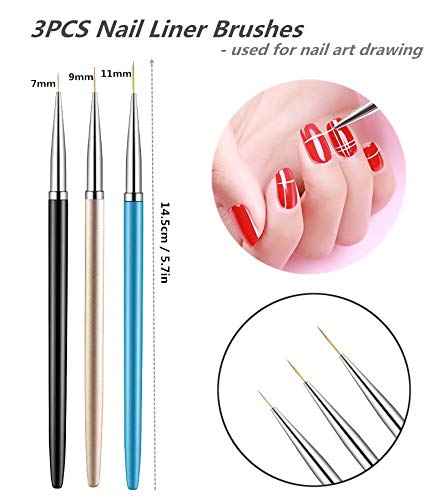 FULINJOY 5PCS Dotting Pens with 3 PCS Nail Painting Brushes, Nail Art Design Tools - WoodArtSupply