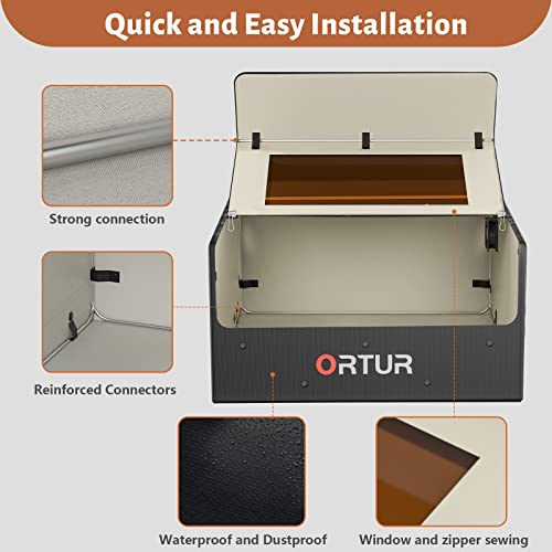 ORTUR Laser Engraver Enclosure, Fireproof and Dustproof Protective Cover with Exhaust Fan for All ORTUR Laser Engravers, Insulates Against Smoke and - WoodArtSupply