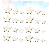 TEHAUX 300pcs Embellishments Star Wood Decor Unfinished Woods Slices Craft Decked Star Wood Ornaments Natural Unfinished Wood Slices Hanging TEHAUX
