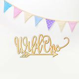 Woodums Wild One Arrow Word Wood Sign Home Décor Wall Art First Birthday Party Photo Prop - Unfinished 24" Wide x 10" Tall Woodums
