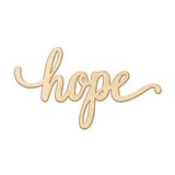 Woodums – Hope Script Wooden Wall Art Decor, Unfinished Wood Sign for Family Room Decor, Charlie Script Letter Wood Cutout, 8 x 4 Inches Wall Woodums