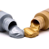 Artecho Metallic Acrylic Paint, 12 Colors Bottles (59ml / 2oz) Art Craft Paints for Canvas, Rock, Stone, Wood, Fabric, Art Supplies for Artists, Artecho