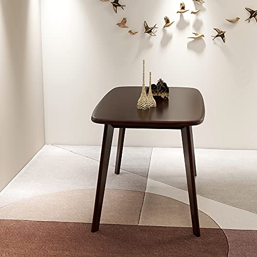 WoodShine Mid Century Modern Real Solid Wood Dining Table,Working Desk,Walnut,47inch WoodShine