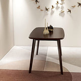 WoodShine Mid Century Modern Real Solid Wood Dining Table,Working Desk,Walnut,47inch WoodShine