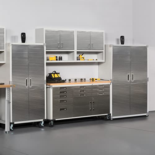 Seville Classics Mega Lockable Storage Cabinet, 48" W x 24" D x 72" H, Granite Seville Classics