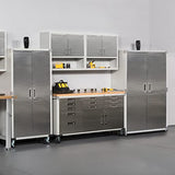 Seville Classics Mega Lockable Storage Cabinet, 48" W x 24" D x 72" H, Granite Seville Classics