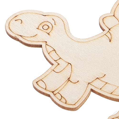 ABOOFAN 10 Pcs DIY Dinosaur Coloring Unfinished Dinosaur Toys Dinosaur Wood Slices Hollow Wood Animals Unfinished Wood Discs Dinosaur Craft Slices ABOOFAN