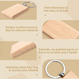 20 Pieces Blank Wooden Key Chain, Rectangle Wood Blanks for Key Chains, Wood Engraving Blanks for DIY Gift Crafts fuceury