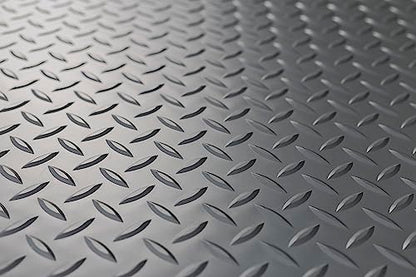 G-Floor Lite Diamond Tread Pattern Slate Grey Vinyl Rollout Garage Flooring Protector Mat for The Garage and Beyond - 7'6" x 14' Size