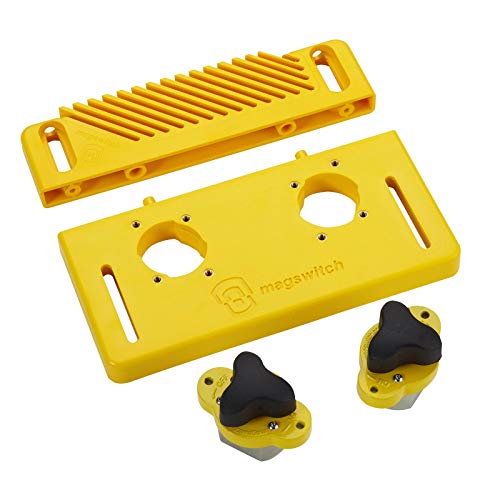 Magswitch Woodworking Tools Starter Kit and Accessories, with Featherboard, Mounting Push Block, and Welding Magnetic Base Clamp Holder for Table Saw Magswitch