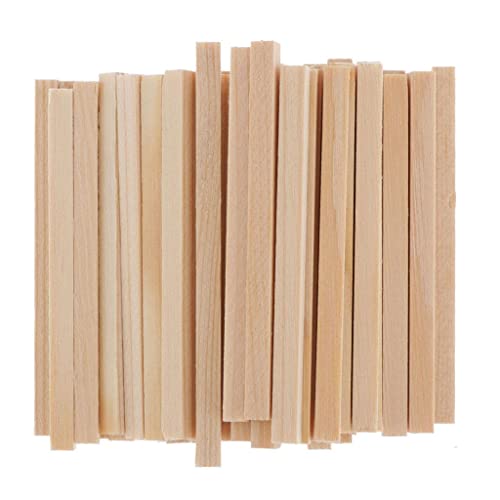 Baoblaze Unfinished Unfinished Woodcraft Rectangle Wooden Dowel Rod Blocks, 60mm 50Pack Baoblaze