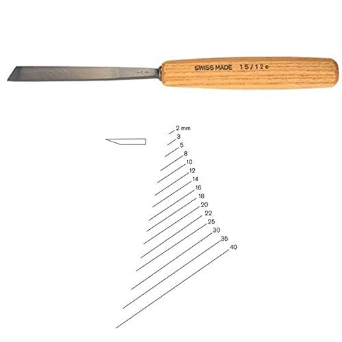 PFEIL "Swiss Made" 12mm # 1 Sweep Skew Cut Chisel - Single Bevel - WoodArtSupply