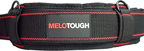 MELOTOUGH Padded Tool Belt with D ring for men construction Strong Durable Double Metal Roller Buckle,adjustable waist 33'-47 'thick confortable foam - WoodArtSupply