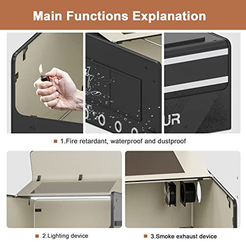 ORTUR Laser Engraver Enclosure, Fireproof and Dustproof Protective Cover with Exhaust Fan for All ORTUR Laser Engravers, Insulates Against Smoke and - WoodArtSupply