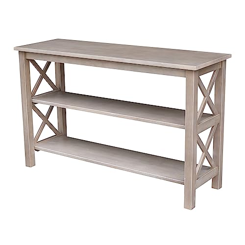 International Concepts Hampton Console Table, Washed Gray Taupe - WoodArtSupply