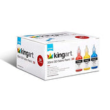 KINGART Permanent Fabric Paint, Set of 30 Colors, 30ml Bottles, Washer & Dryer Safe, Textile Paint for Clothes, T-Shirts, Jeans, Bags, Shoes, Art and KINGART