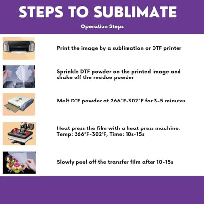 SlickLab A4 DTF Transfer Film and DTF Powder Bundle - 50 Sheets and 500g DTF Transfer Powder for Sublimation - 8.3 x 11.7 Inches - Double-Sided DTF - WoodArtSupply