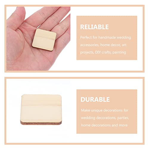 Operitacx 100pcs Square Wood Chips Square Wooden Chip Kids DIY Wood Slices Unfinished Wood Tag Wood Squares Wood Blanks for Crafts Blank Labels Solid Operitacx