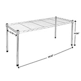 YSSOA Heavy Duty 1-Shelf Shelving, Adjustable Storage Units, Steel Organizer Wire Rack, 30" W x 14" D x 15" H, Chrome,2-Pack YSSOA