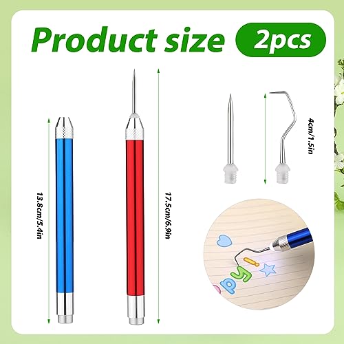 2pcs LED Weeding Tools for Vinyl, Vinyl Weeding Tool with 2 Different Hooks Lighted Weeding Tool Craft Vinyl Tool for Crafting Silhouettes Cameos DIY PEUTIER