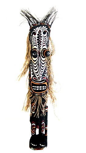 OMA Good Luck Tiki God Wood Carved African Statue Masai Figures Polynesian, Large Size Brand - WoodArtSupply