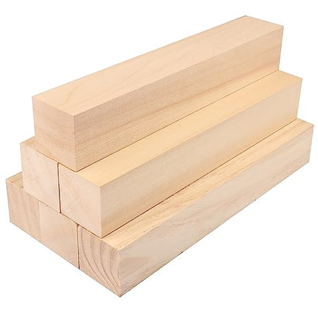 6 Pack Basswood Carving Blocks, 12x2x2 Inches Basswood Blocks for Beginner to Advanced Carvers, Ideal for DIY Projects and Gifts, Soft and Smooth, GNIEMCKIN