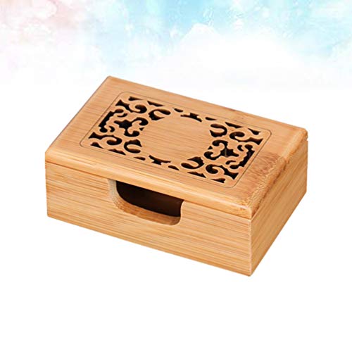 Amosfun Business Card Holder Organizer Wood Business Card Box Business Cards File Storage Holders Amosfun