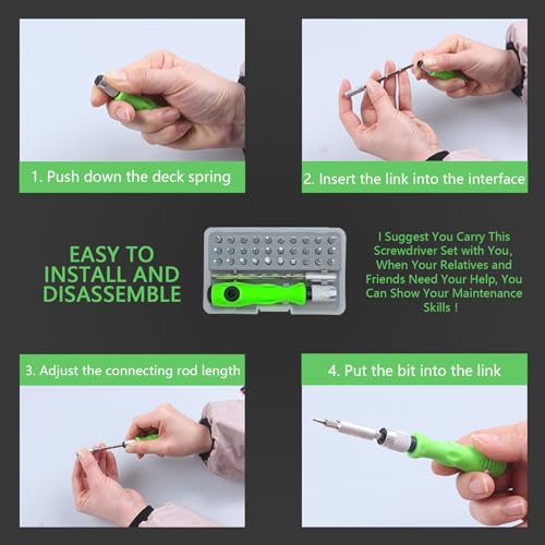 SOWINOS Mini Screwdriver Set, Small Screwdriver Set, 30 Precision Screwdrivers Bit Including Torx Triangle Heads and a Case, Repair Tools Kit for SOWINOS