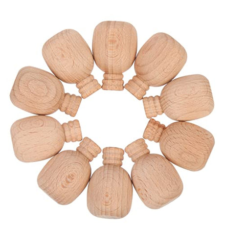 Milisten 10Pcs Wooden Bottle Unfinished Wooden Peg Dolls Natural Wood Figures Bottle Shapes for Arts and Crafts Projects, 2.5X2.5X3.7CM Milisten