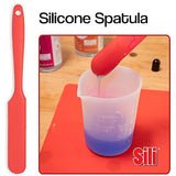 Sili 7 Piece Epoxy/Resin Complete Mixing Kit Featuring The Red Silicone Mat for Jewelry Making • Woodworking • Pen Blank Mixing and General Epoxy Sili