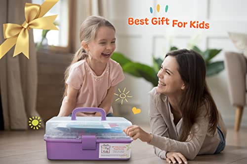 Olly Kids Arts and Crafts Supplies for Kids Girls 4 5 6 7 8 9 10 11 & 12- Ultimate Crafting Supply Set in Portable 3 Layered Plastic Art Box Olly Kids