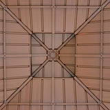 Outsunny 10' x 10' Hardtop Gazebo with Galvanized Steel Double Roof, Wooden Frame, Permanent Pavilion with Ceiling Light Hook, for Garden, Patio, Outsunny