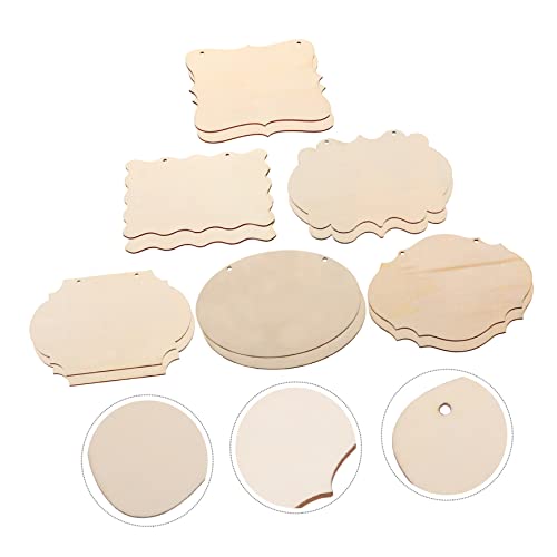 MAGICLULU 24 Pcs Shaped Wood Chips Blank Wall Signs for Crafts Blank Hanging Sign Unfinished Wood Sign Unfinished Welcome Sign DIY Wood Pallet Sign MAGICLULU