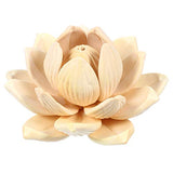 VOSAREA Wood Lotus Flower Figurine Ornament Unfinished Wooden Wall Sculpture Cake Topper Desktop Adornment for DIY Craft Indoor Home Tabletop Decor VOSAREA