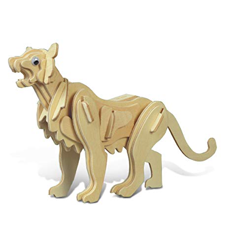 Puzzled 3D Puzzle Mountain Lion Wood Craft Construction Model Kit, Fun & Educational DIY Wooden Toy Assemble Model Unfinished Crafting Hobby Puzzle