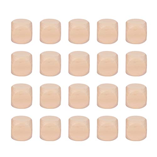 Milisten 20pcs Wooden Cubes Crafts Blank Dice Set Six Sides Wood Square Blocks for Puzzle Making Crafts and DIY (25mm) - WoodArtSupply