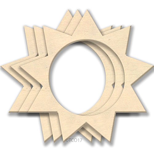 4-in Wooden Shape 1/8" Thick Shape (Flower) Unfinished Plywood Shape Flower Symbol, 3-Pack - WoodArtSupply