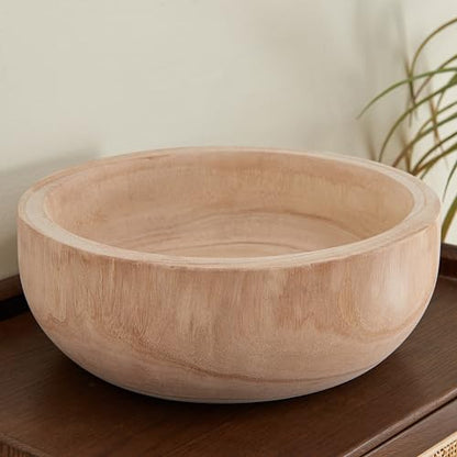 artisane, Natural Wood, Havana Fruit Bowl, Wooden Bowls for Decor, Center Table Decor, Neutral Home Decor, Entryway Table Decor, Key Bowl, Decorative