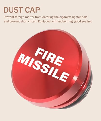 bylikeho Cigarette Lighter Plug Cover,Aluminum Cigarette Lighter Plug Plug,Car Accessories Button Decorations Plug,Fits Most Automotive Vehicles bylikeho