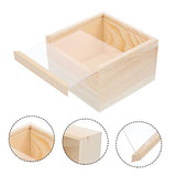 TEHAUX Box Storage Wooden Box Clear Gift Box Wooden Box with Lid Trinket Box with Lid Small Jewelry Storage Box Wooden Crates Unfinished Wooden TEHAUX