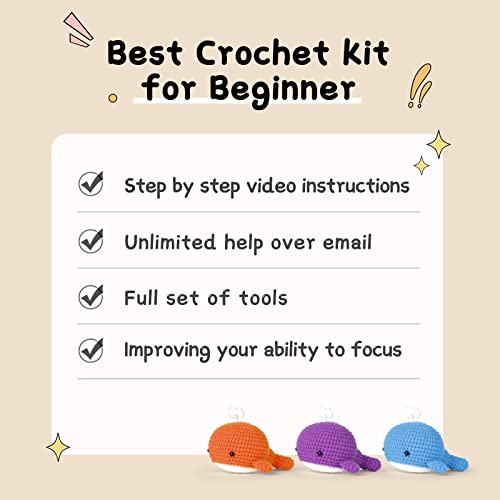 ArwySciI Crochet Kit for Beginners,DIY Craft for Adults, Kids, Great Gift for Crochet Lovers, Crochet Animal Kits with Step by Step Videos,Crochet - WoodArtSupply