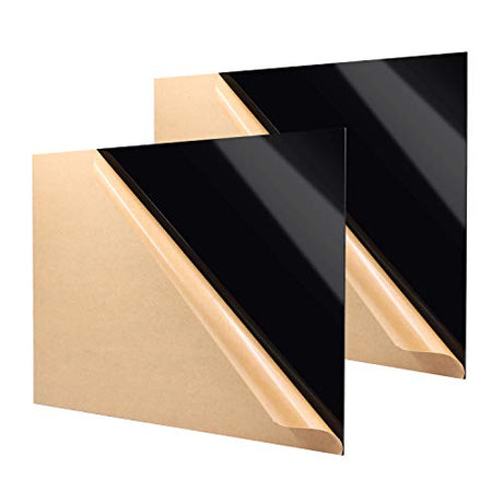 Zuvas Black Plexiglass Sheet 11.8” x 15.75” x 1/8” 2 Pack Black Cast Acrylic Sheet, DIY Materials for Home Decor, Handcraft, Painting, Photography, Zuvas