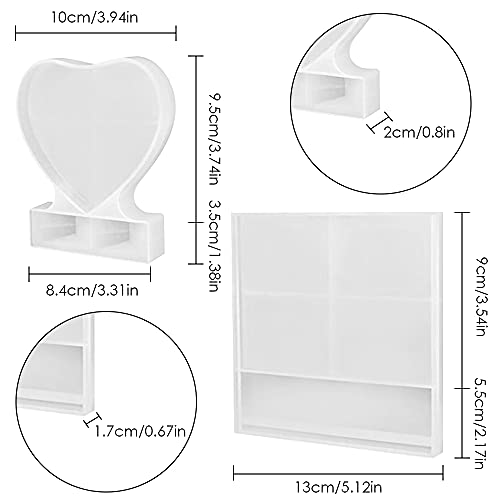 2 Pieces Photo Frame Resin Mold, SourceTon Rectangle and Heart Shape Silicone Epoxy Molds for Home Decoration, DIY Crafts and Handmade Gifts - WoodArtSupply